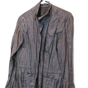 NWOT Animale Contemporary Western Shirt with Rivet Details and Embroidery